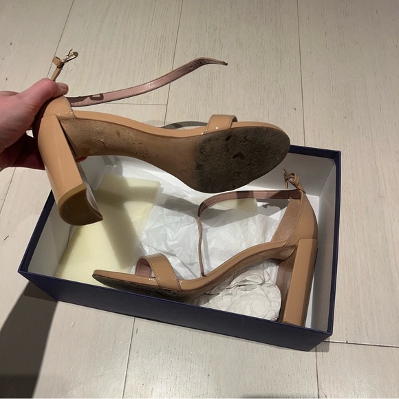 Stuart Weitzman Nude Block Heel - Picture 3 of 5